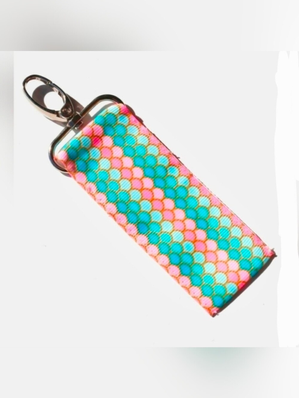 Lip Gloss/ Lip Balm Holder Keychain In Wave Print BNIB